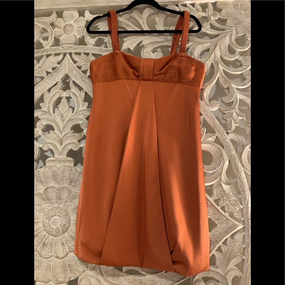 Burnt orange silk dress. Perfect for Fall!